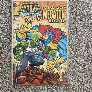 The Savage Dragon vs Megaton Man Comic Book #1 signed